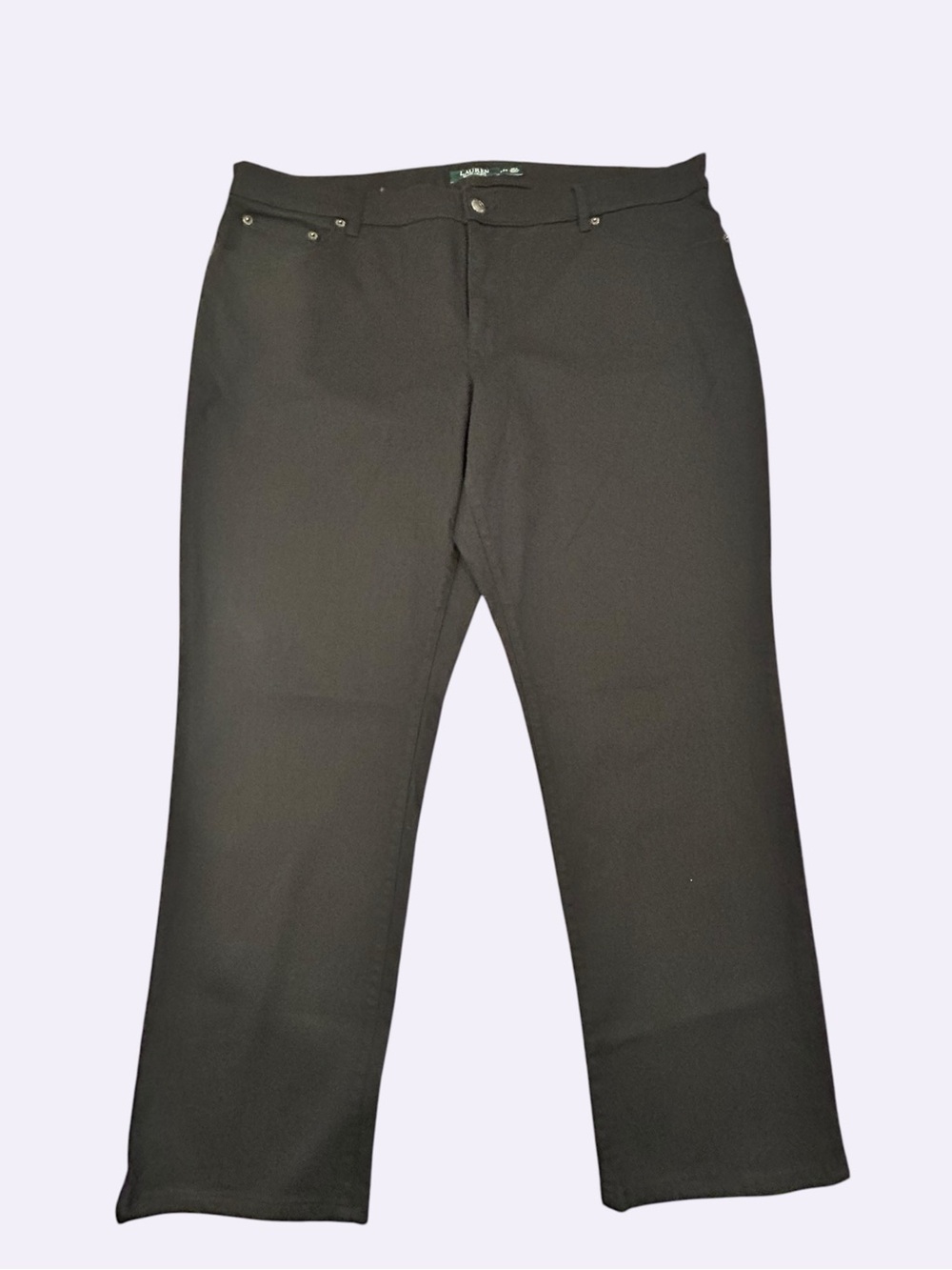 Lauren Ralph Lauren Modern Straight Curvy Women’s Black Jeans 22W Stretch Denim